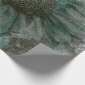 ひまわりヴィンテージグリーングランジテクスチャの切り離し ラッピングペーパー (角)