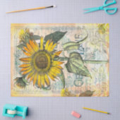 ひまわりヴィンテージゴールデンサマーエフエメラデクページ 薄葉紙 (クラフト)