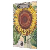 ひまわりヴィンテージダマスクフラワーアート クリップボード (左)