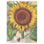 ひまわりヴィンテージダマスクフラワーアート クリップボード (裏面)