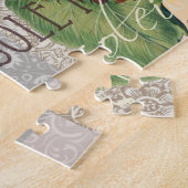 ひまわりヴィンテージダマスクフラワーアート ジグソーパズル (側面)