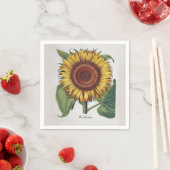 ひまわりヴィンテージダマスクフラワーアート スタンダードカクテルナプキン (インサイチュ)