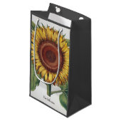 ひまわりヴィンテージダマスクフラワーアート スモールペーパーバッグ (正面アングル)