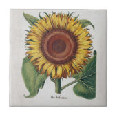 ひまわりヴィンテージダマスクフラワーアート タイル (正面)