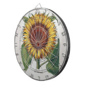 ひまわりヴィンテージダマスクフラワーアート ダーツボード (正面右)