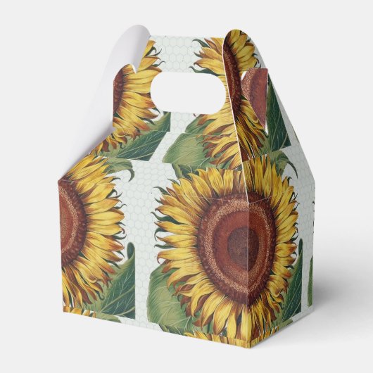 ひまわりヴィンテージダマスクフラワーアート フェイバーボックス (裏面サイド)