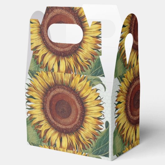 ひまわりヴィンテージダマスクフラワーアート フェイバーボックス (オープン)