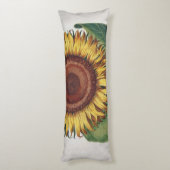 ひまわりヴィンテージダマスクフラワーアート ボディピロー (裏面 (縦))