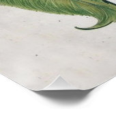 ひまわりヴィンテージダマスクフラワーアート ポスター (コーナー)