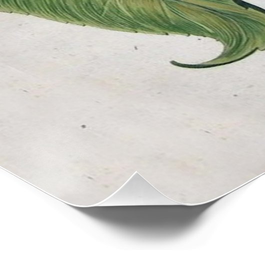 ひまわりヴィンテージダマスクフラワーアート ポスター (コーナー)