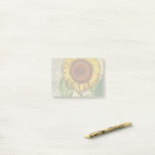 ひまわりヴィンテージダマスクフラワーアート ポストイット (デスク上)