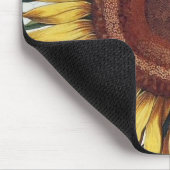 ひまわりヴィンテージダマスクフラワーアート マウスパッド (コーナー)