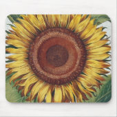 ひまわりヴィンテージダマスクフラワーアート マウスパッド (正面)