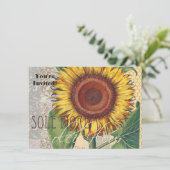 ひまわりヴィンテージダマスクフラワーアート 招待状 (スタンド正面)