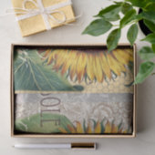 ひまわりヴィンテージダマスクフラワーアート 薄葉紙 (ギフト)