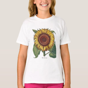 ひまわりヴィンテージダマスクフラワーアート Tシャツ