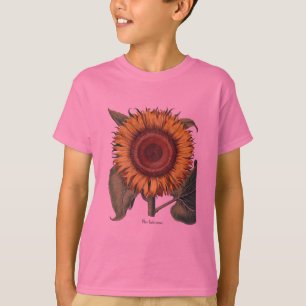 ひまわりヴィンテージダマスクフラワーアート Tシャツ