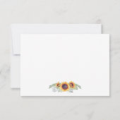 ひまわりヴィンテージ水彩ウェディングRSVPカード 出欠カード (裏面)