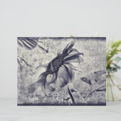 ひまわりヴィンテージ白黒アンティークテクスチャ (スタンド正面)