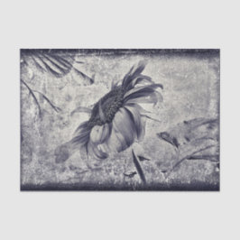 ひまわりヴィンテージ白黒アンティークテクスチャ 薄葉紙