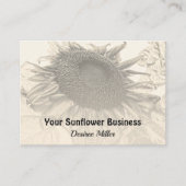 ひまわりヴィンテージ素朴カントリーセピアフローラ 名刺 (正面)