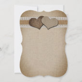 ひまわりヴィンテージ素朴バーラップレースブライダルシャワー 招待状 (裏面)