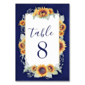 ひまわりヴィンテージ結婚式のテーブルナンバーカード テーブルナンバー (裏面)