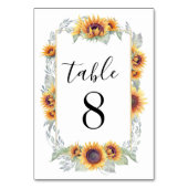 ひまわりヴィンテージ結婚式のテーブルナンバーカード テーブルナンバー (裏面)