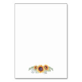 ひまわりヴィンテージ結婚水彩カード テーブルナンバー (裏面)