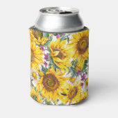 ひまわりヴィンテージ:夏の黄色の開花。 缶クーラー (缶裏面)