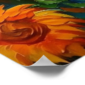 ひまわり一面ポスターアートプリントウォールアート ポスター (角)