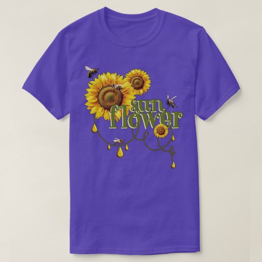 ひまわり上にある Tシャツ (デザイン正面)