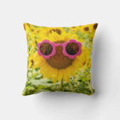 ひまわり上のピンクのサングラス クッション (裏面)