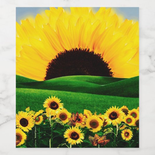 ひまわり丘 ワインラベル (シングルラベル)