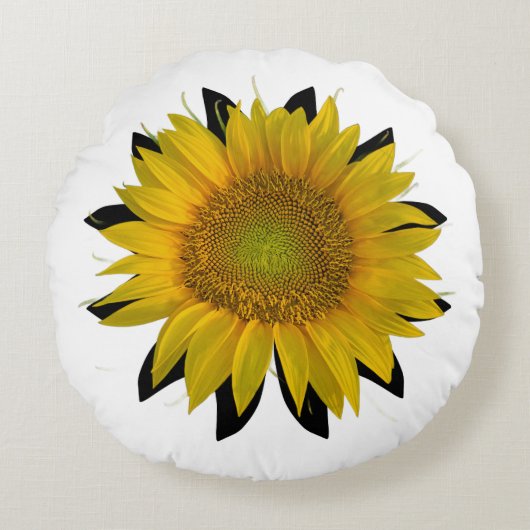 ひまわり丸い枕 ラウンドクッション (正面)