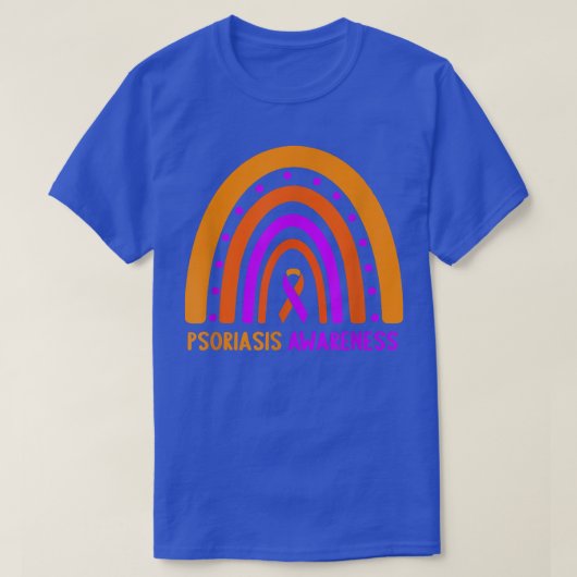 ひまわり乾癬認識度月オレンジアンドプール Tシャツ (デザイン正面)