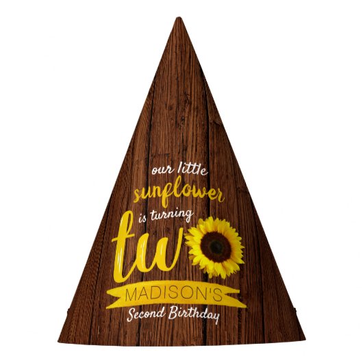 ひまわり二回目の誕生日 パーティーハット (正面)