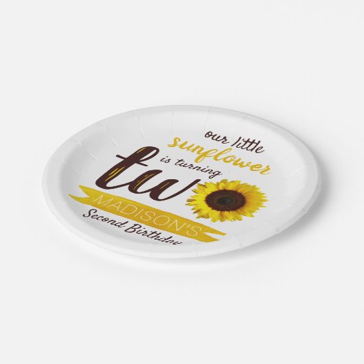 ひまわり二回目の誕生日 ペーパープレート (アングル)