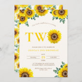 ひまわり二回目の誕生日 招待状 (正面/裏面)