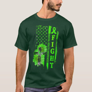 ひまわり交差メンタルヘルス認識度6438 Tシャツ