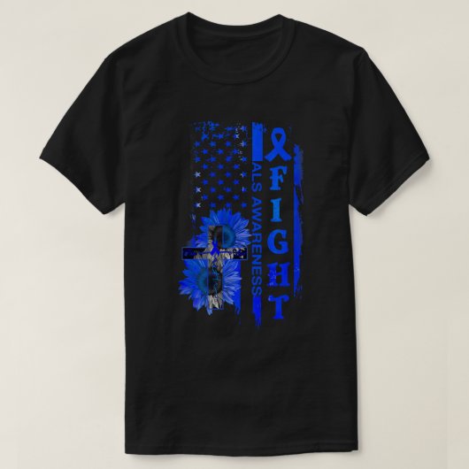 ひまわり交差ALS認識度 Tシャツ (デザイン正面)