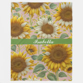 ひまわり人気があるビューティフルコレクション フリースブランケット (正面)