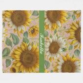 ひまわり人気があるビューティフルコレクション フリースブランケット (正面(横))