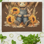 ひまわり付きかかし キッチンタオル (折り畳み)