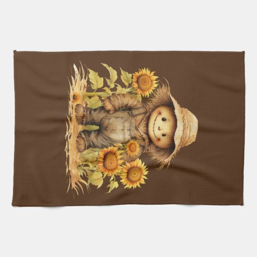 ひまわり付きかかし キッチンタオル (横)