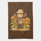 ひまわり付きかかし キッチンタオル (縦)