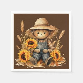 ひまわり付きかかし スタンダードカクテルナプキン