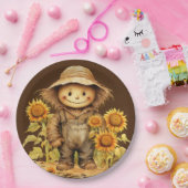 ひまわり付きかかし ペーパープレート (パーティー)