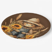 ひまわり付きかかし ペーパープレート (アングル)