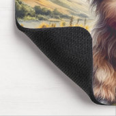 ひまわり付きかわいいハイランドカウウ マウスパッド (コーナー)